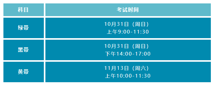 2021年中質協六西格瑪考試時間